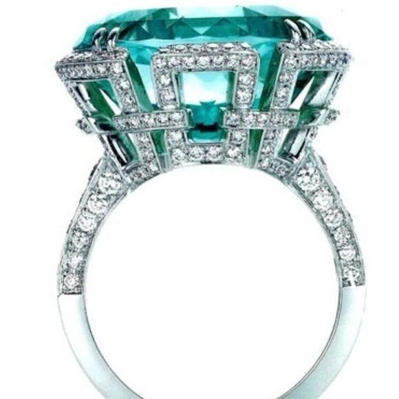 💚 NEW Stunning Emerald Green Round 4 carat tourmaline ring 💚 - Picture 1 of 3